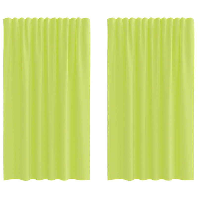 Semi Sheer Curtain Pair, 140cm Width x 175cm Drop, Apple Green