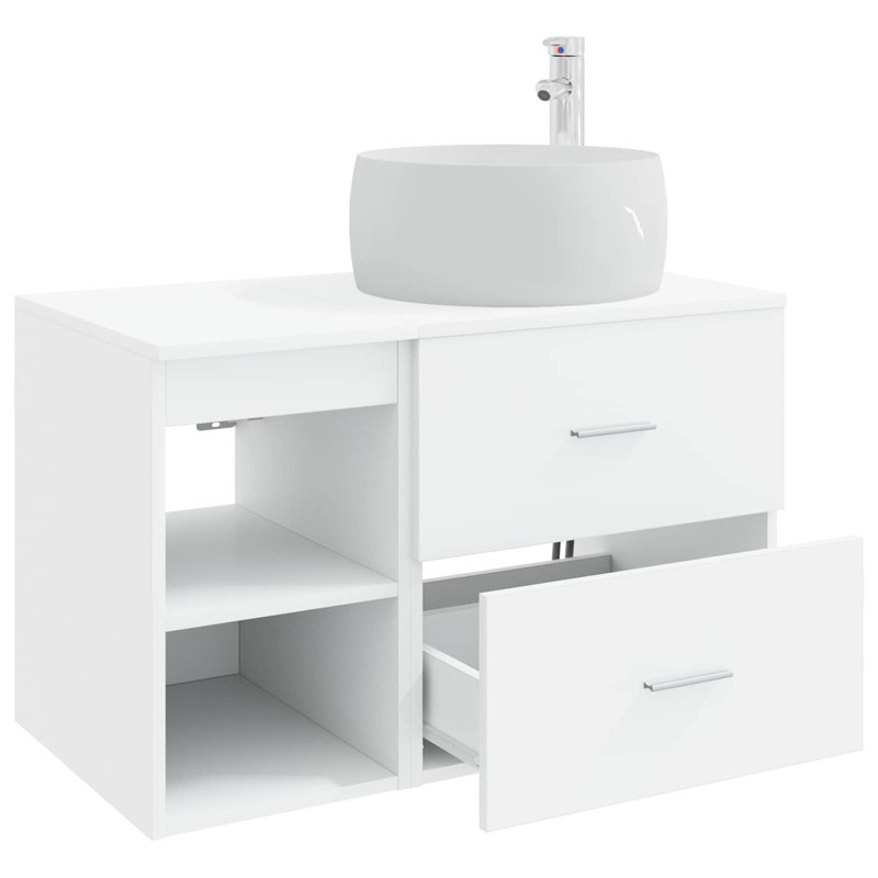 Vanity & Mirror Set, White