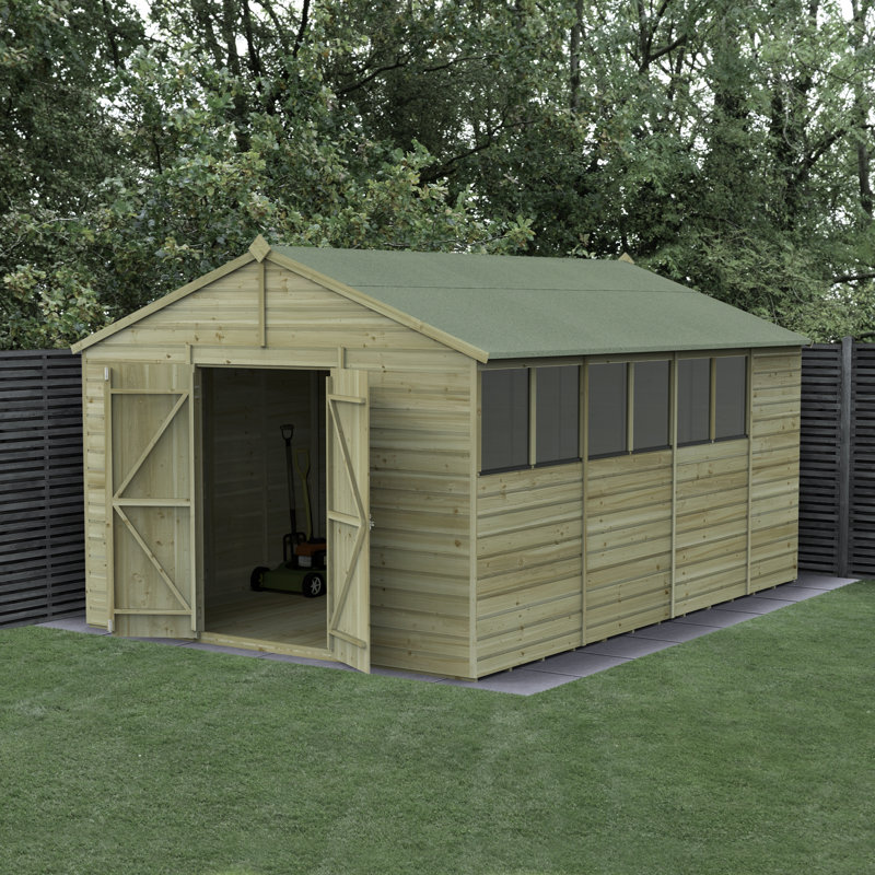 Beckwood 8 ft. W x 10 ft. 6 in. D Solid Wood Apex Garden Shed