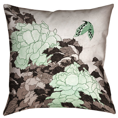 Katsushika Hokusai Floral Throw Pillow