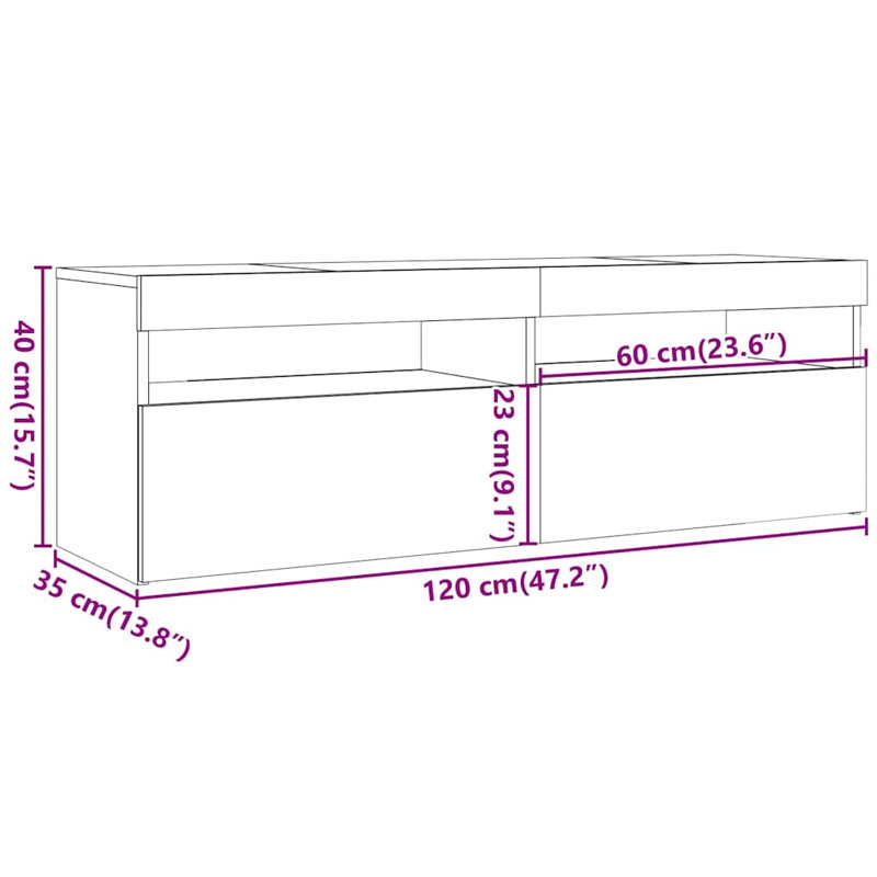 Madline Unfinished TV Stand, 120cm, Old Wood