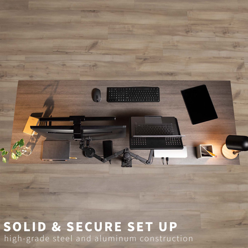 Single Monitor and Laptop Desk Mount, Black