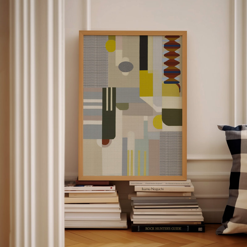 Woven Perspectives No. 16: impression géométrique abstraite, Natural-Oak, 24x30 in