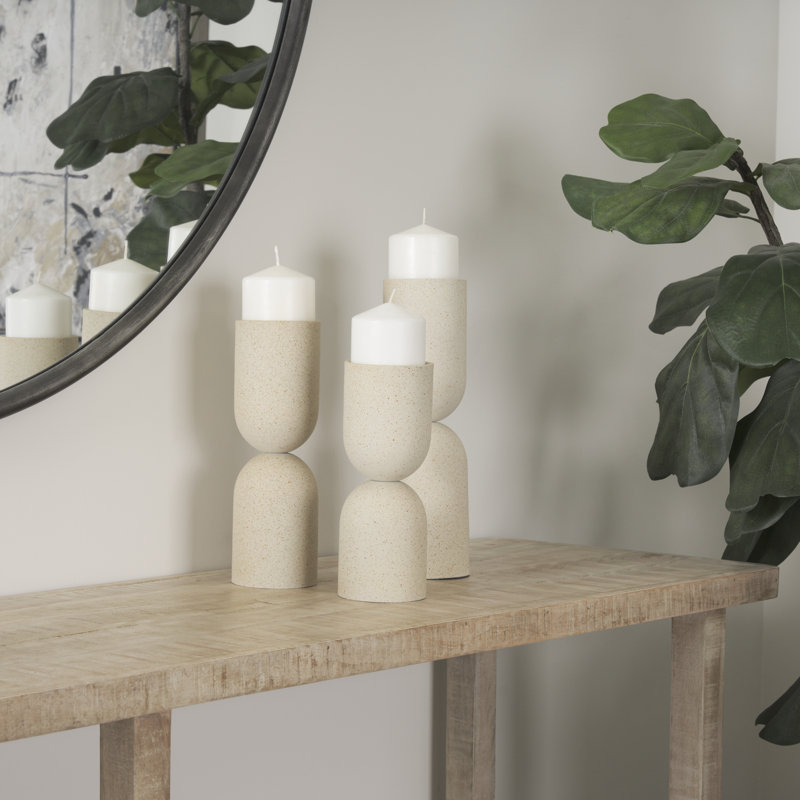 Porte-bougie en métal texturé Sorcha, H 11 po x l 3,5 po x P 3,5 po