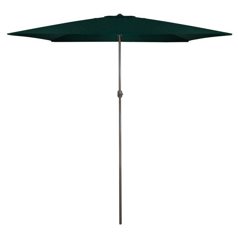 Parasol de marché d'extérieur 10 pi x 6,5 pi avec manivelle, Vert forêt