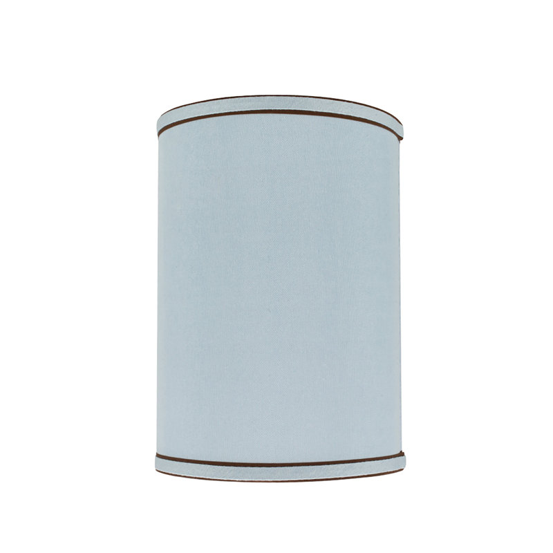 Abat-jour tambour en faux lin de H 11 po (araignée), Bleu clair