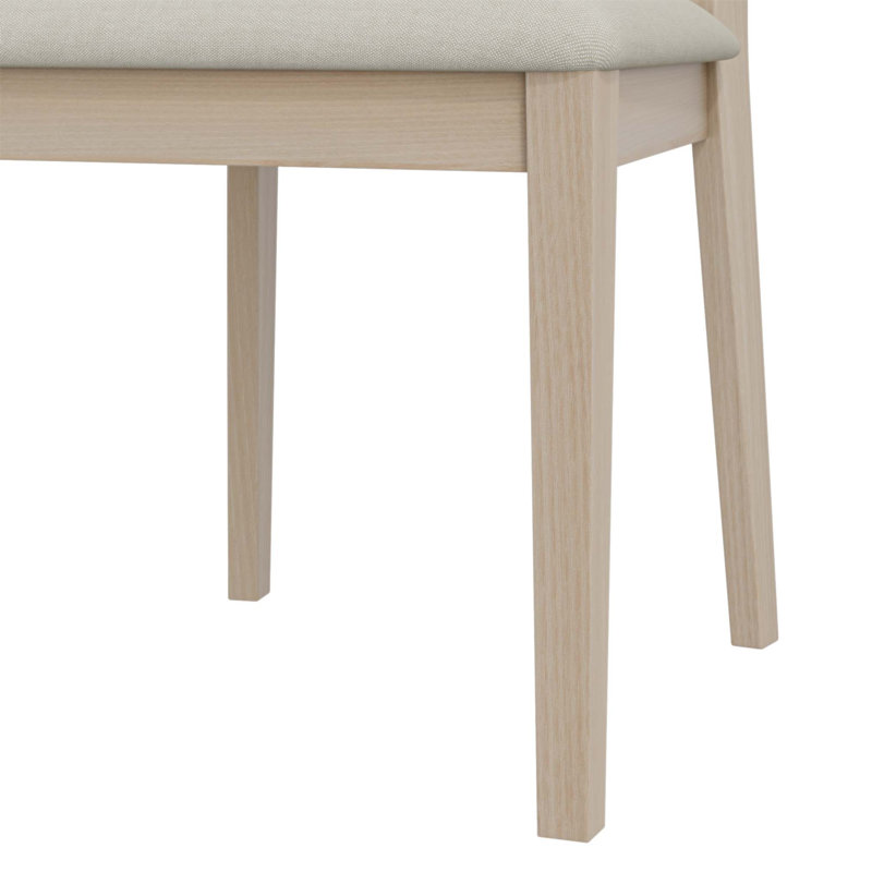 Chaises de salle à manger rembourrées de style Mid-Century avec pieds en bois lavé, ensemble de 2, combinant confort et style
