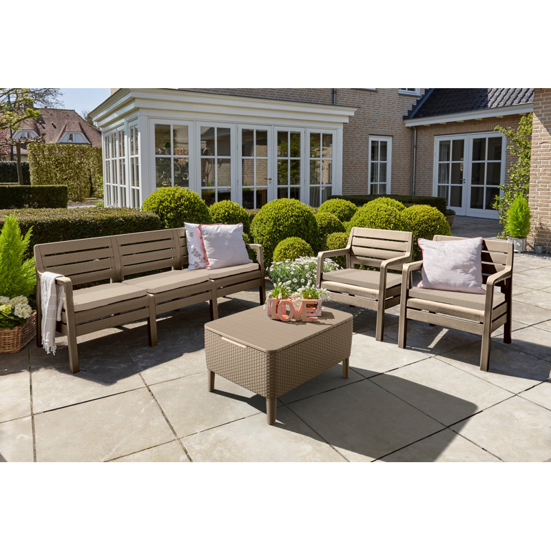 Delano 5 - Person Seating Group with Cushions,  Cappuccino, Beige