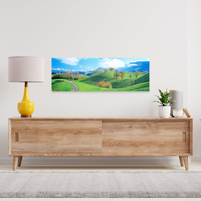 «Rolling Landscape», Zug, Suisse, art abstrait contemporain de fruits d'automne, H 36 po x l 12 po
