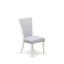 Ensemble de table et chaises de cuisine 7 pièces comprenant une table de salle à manger rectangulaire avec pieds en X et 6 chaises rembourrées en tissu de lin gris, lin brossé blanc-664302995-664303006-664302992