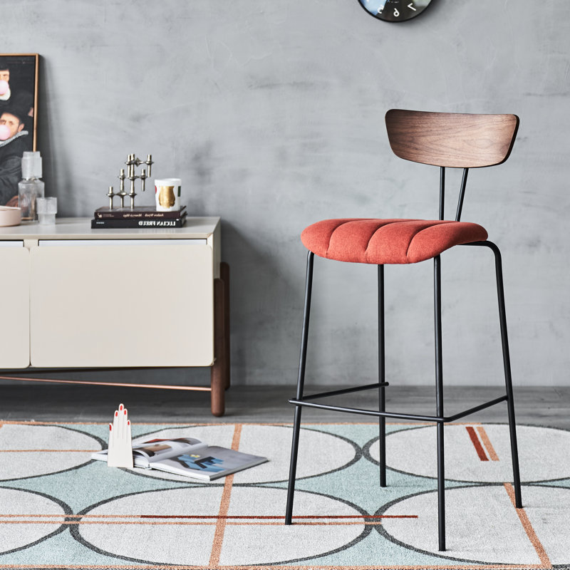 Lara Upholstered Stool with Metal Frame