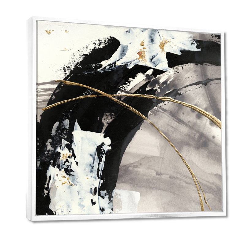 Abstrait, art mural sur toile abstraite, impression moderne à l'arc peint Glam I, H 30 po x l 30 po, Cadre flottant blanc