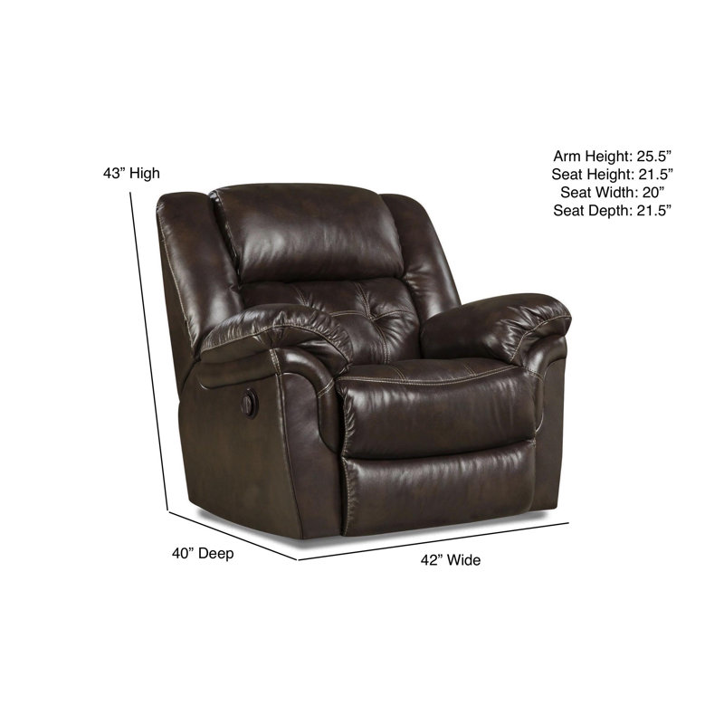 Salka Upholstered Power Recliner, Dark Brown Genuine Leather