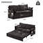 Canapé-lit 59,5 pouces, canapé-lit en tissu chenille, rangement latéral et chaise d'appoint de base à ports de charge USB / C