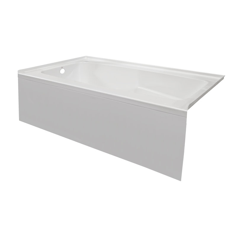 72'' x 30'' Soaking Acrylic Bathtub, Left, White