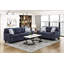 Canapé en chenille durable avec coussins décoratifs et meubles de salon contemporains bleus 1 pièce
