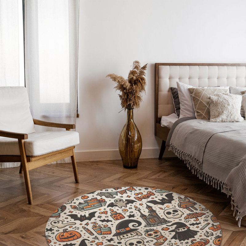 Adorable Boo! Tapis tressé, Rond 5 pi