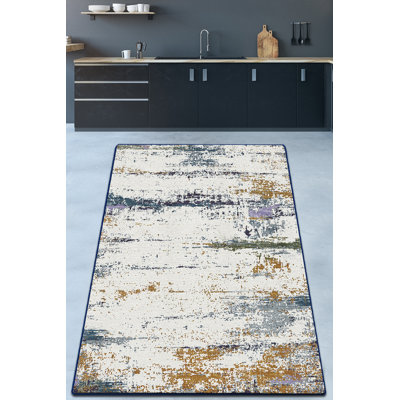 Premium Washable Carpet (2.6 x 4.6 ft), 100% Polyester, 0.4 in Pile Height, Antibacterial, Non-Slip Underside | Machine Washable at 86°F, Easy Care | Ideal for Living Room, Bedroom, and Play Areas