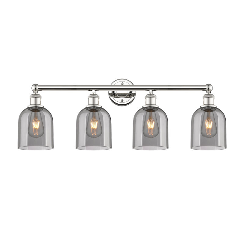 Odaniel 4 - Light Dimmable Vanity Light, Polished Nickel, Light Smoke