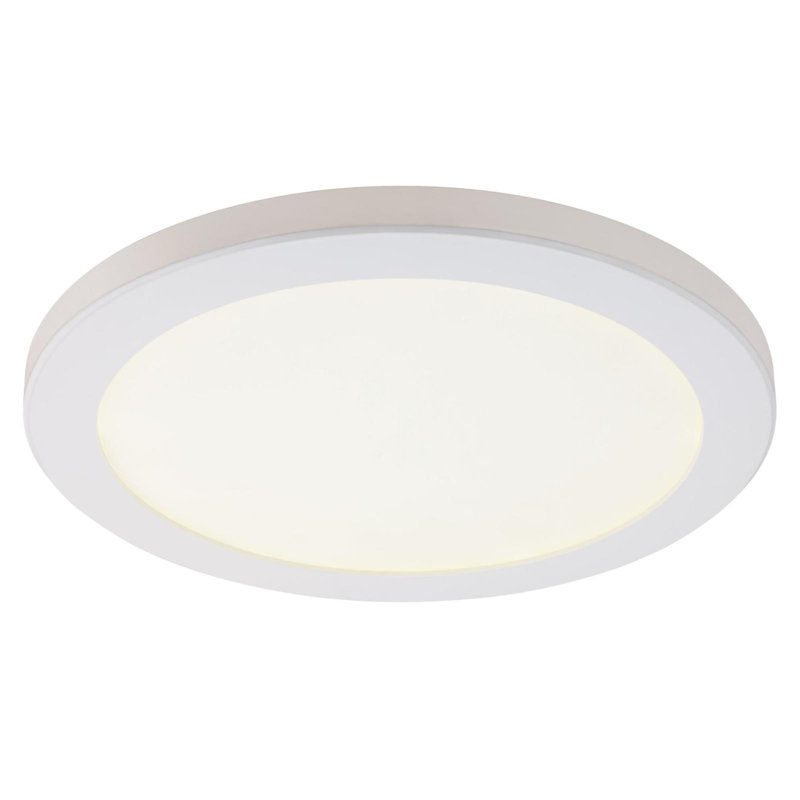 Acrylic LED Flush Mount, Selectable Color Temperature, White, 12" Dia