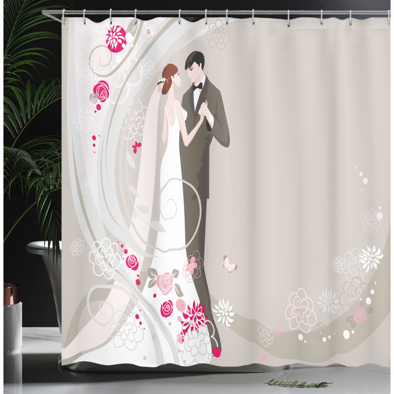 Shower Curtain with Hooks Included, 70"H x 69"W