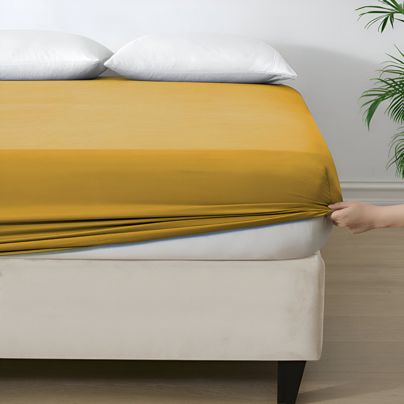 Angeliza Microfiber Standard Fitted Sheet, Single (3'), Ochre