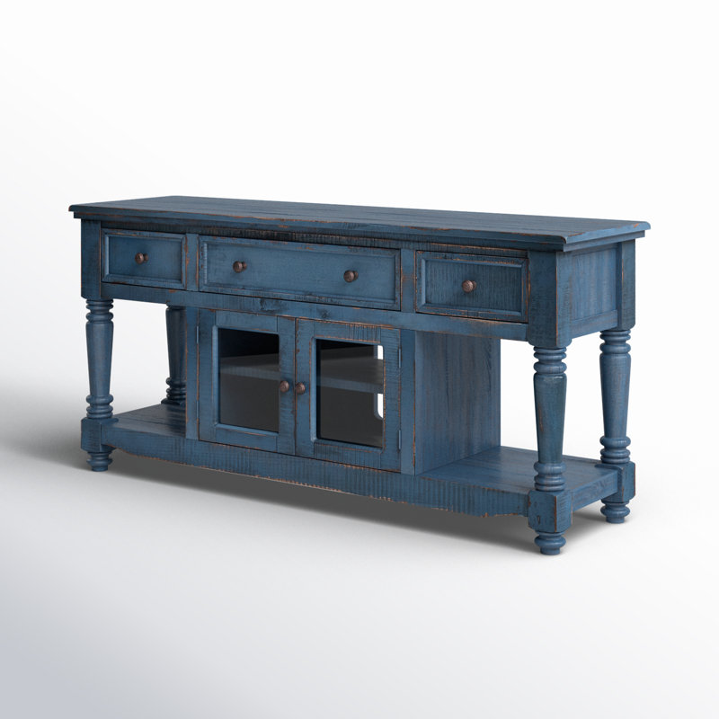 Griselde Unfinished TV Stand for TVs up to 78", Dark Blue