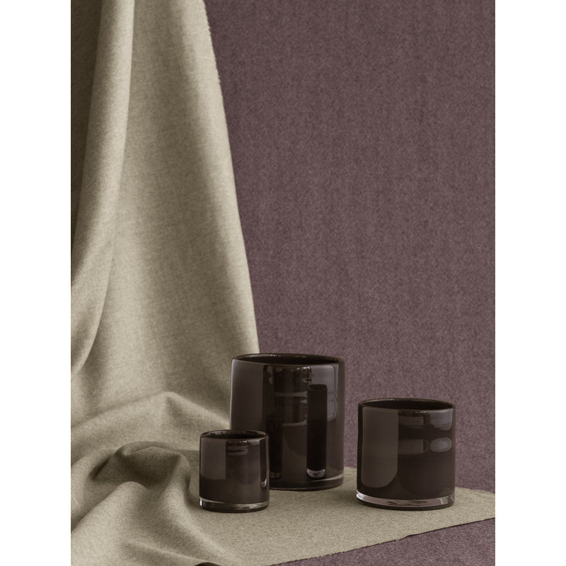 Ouragan de table en verre SAGA, H 6,3 po x l 5,9 po x P 5,9 po, Brun
