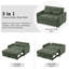  Canapé-lit convertible de 53 pouces avec dossier réglable et ports USB, chenille verte