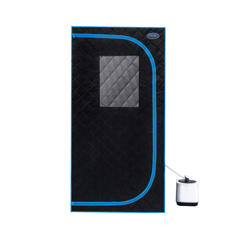Black Portable Full Size Steam Tent - Personal Home Spa Enjoyment. Comes With Generator, Remote Control, Foldable Chair. Easy To Assemble, Fast Heat. & Ul . Insulating, Waterproof Fabric. 360