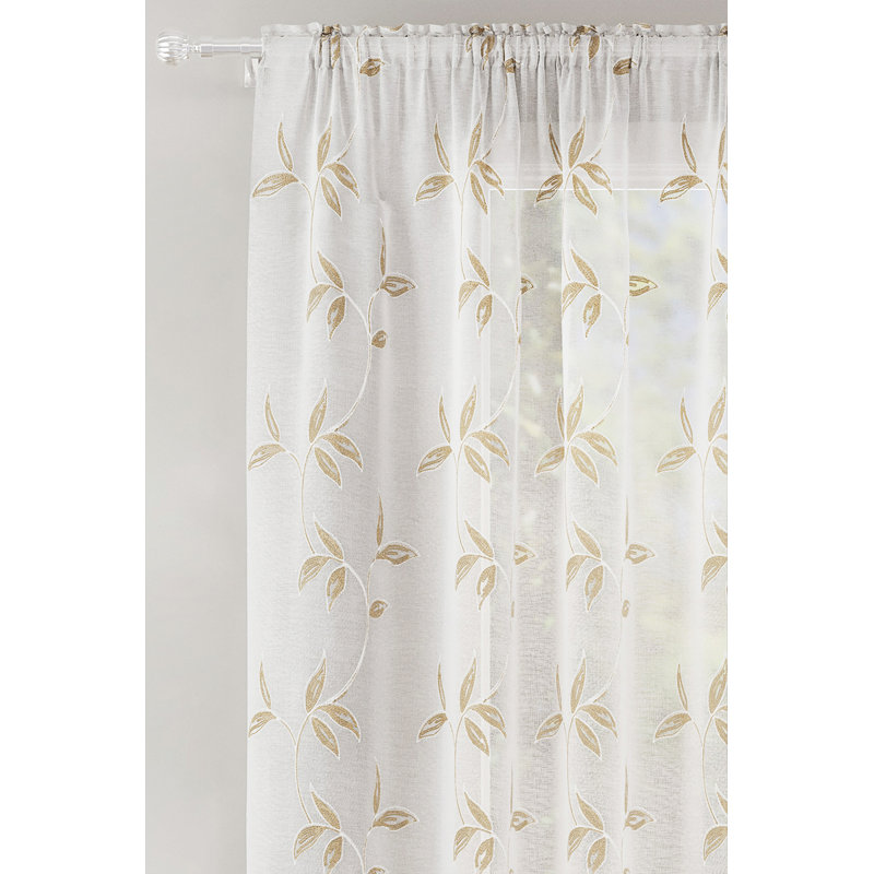 Antwin Polyester Sheers & Voiles Rod Pocket Curtain Single, 139.7cm Width x 182.88cm Drop