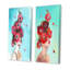 «Glamourous Floral Woman Portrait», ensemble de 2 peintures sur toiles-492571346-492571345
