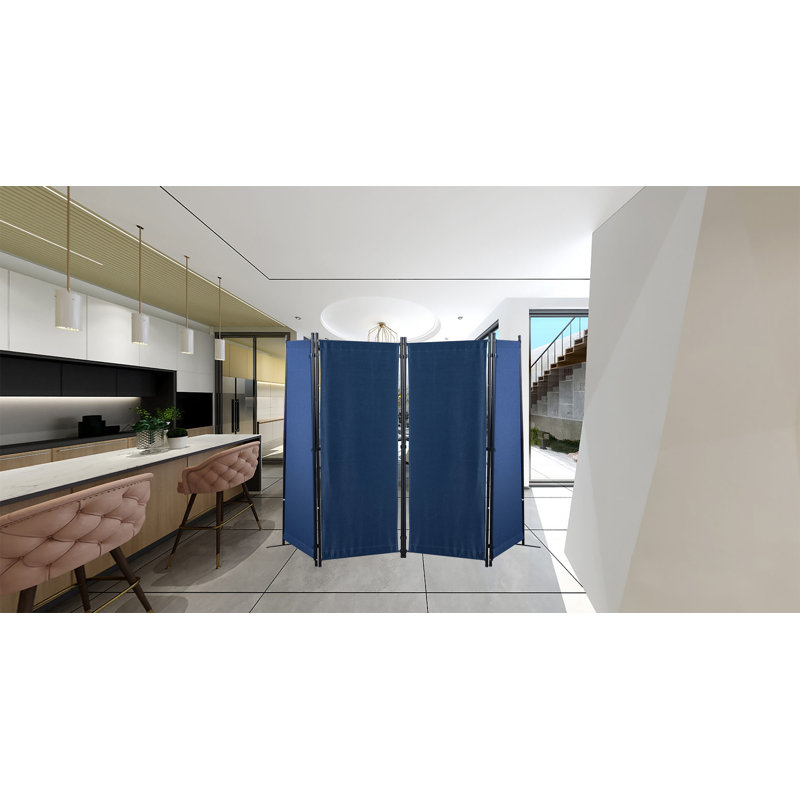 Cloison pliante 4 panneaux l 88 po x H 67,5 po, Bleu
