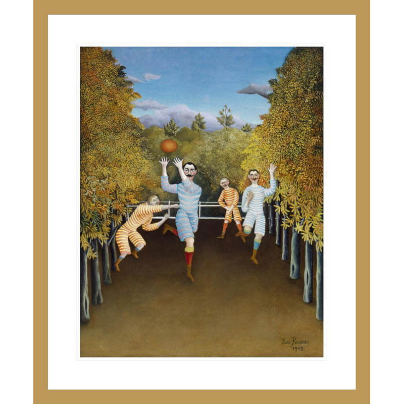 Les joueurs de football par Henri Rousseau - Impression numérique sur toile, H 28,21 po x l 23,5 po