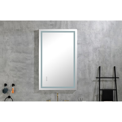 40"x 30" Bathroom Led Mirror With Fog, Dimmable Lights In 3 Colors, Memory, Ideal For Advancement Of Skincare And Makeup Initiatives Vanity Bathroom, Colours, Enhances Beauty