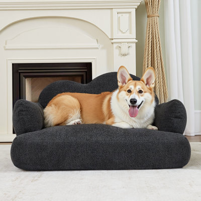37.4" Width Dog Sofa Couch with Non-Slip Base, Cloud-Shaped Dog Sofa Bed, No Assembly Needed