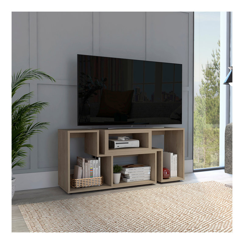 Meuble télé Being Extensible, tablettes multiples - Pin clair