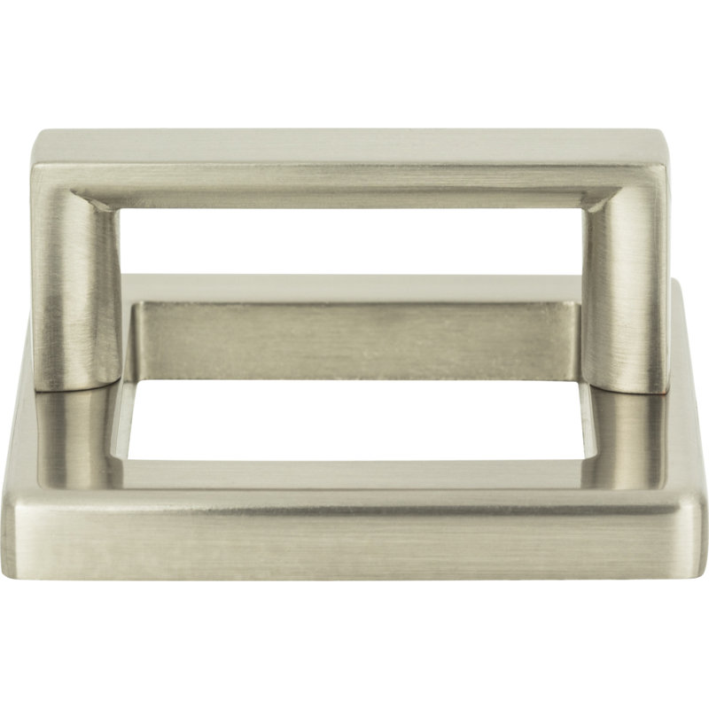 Modern Brushed Nickel Square Finger Pull with Mounting Hardware
