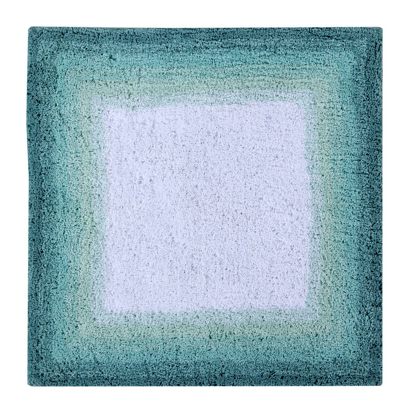 Benine Premium 100% Cotton 1615 GSM 3-Piece Bath Rug Set, OEKO-TEX® Certified, Non-Slip Spray Latex Backing, Plush Tufted Ombre Bath Mats, Super Absorbent, Machine Washable, Turquoise