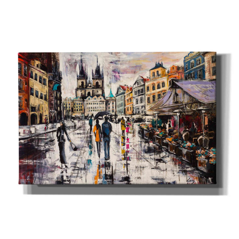 Prague - peinture sur toile tendue, H 40 po x l 60 po x P 0,75 po