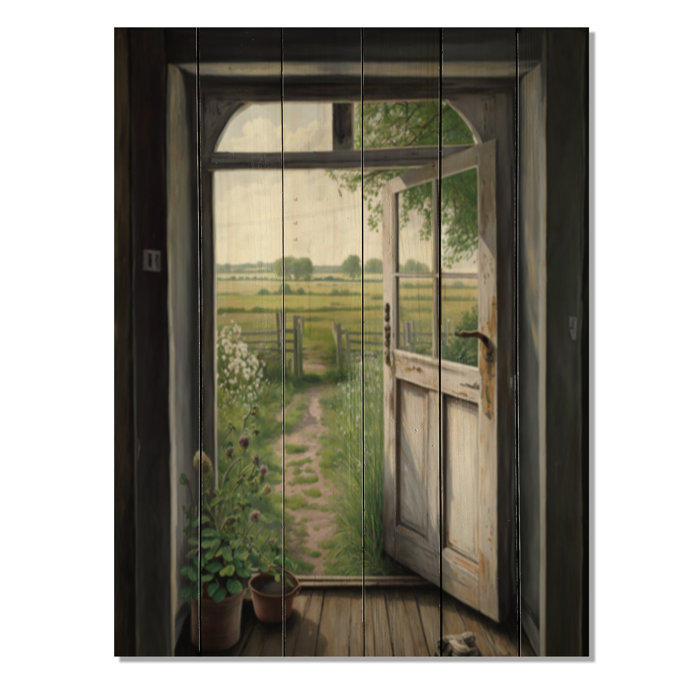 Red Barrel Studio® View From A Cottage Country Door V On Wood Print ...