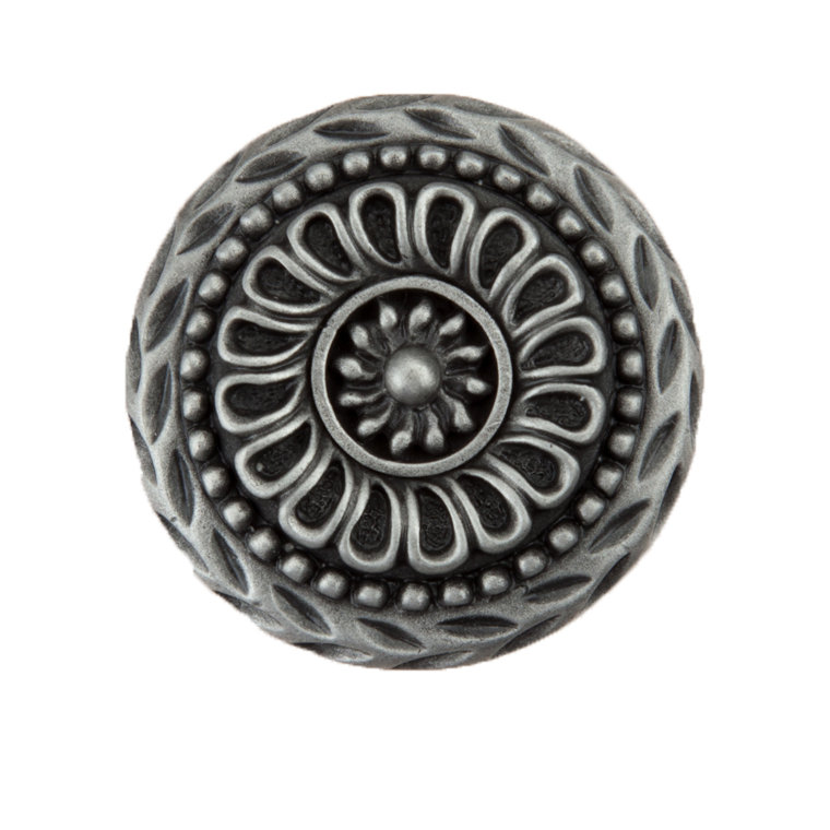 Lace Circle Cabinet Knob, Antique Pewter