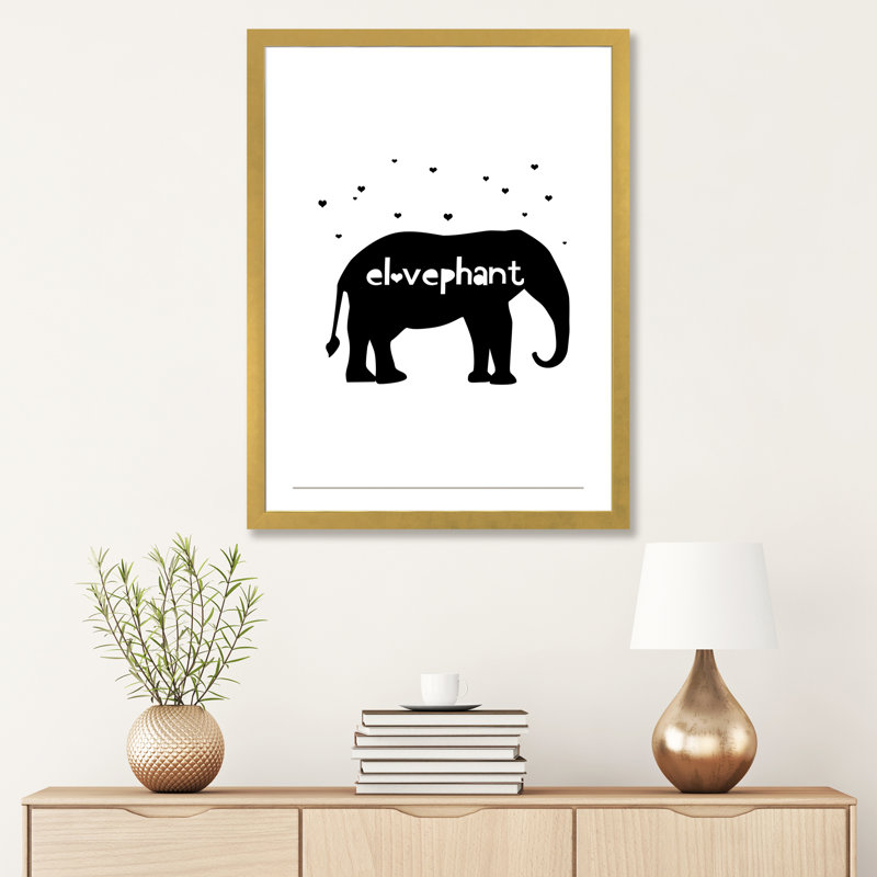 Éléphant, art sur toile, H 24 po x l 16 po x P 1 po, Papier encadré doré