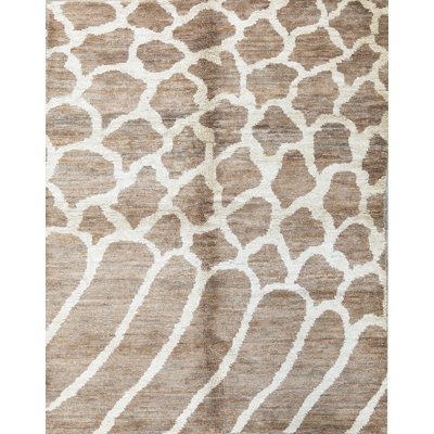 Tapis brun de haute qualité noué à la main