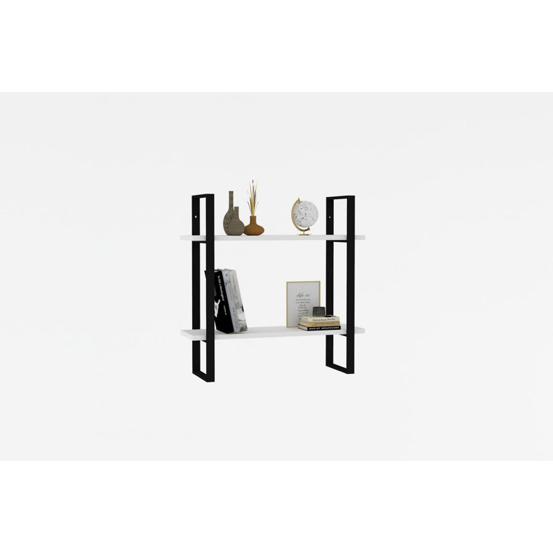 Modern Wall Shelf, White, 27.6 x 27.6 x 8.7 inches | 100% Melamine Coated Particle Board, Thickness: 0.7 inches | Stylish & Functional Design, Ideal for Home or Office, Easy Wall Mounting, Industrial Concept
