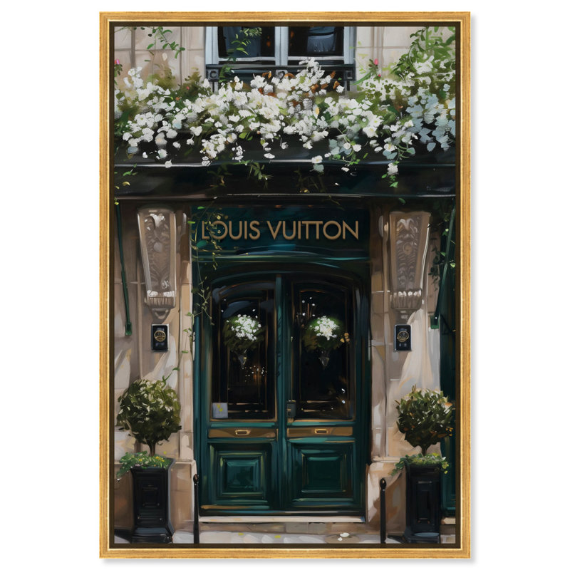 «Spring Emerald Store Canvas Fashion and Glam» par Spring , H 16 po x l 11 po, Cadre flottant doré