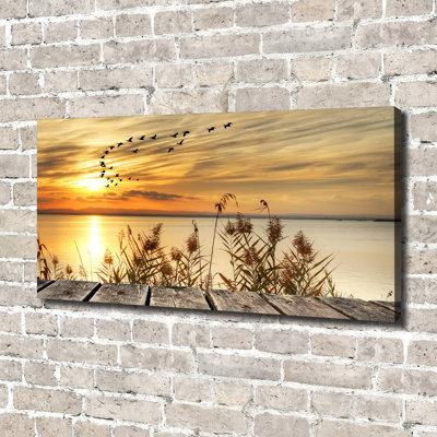 Pier At The Lake - No Frame Print on Glass