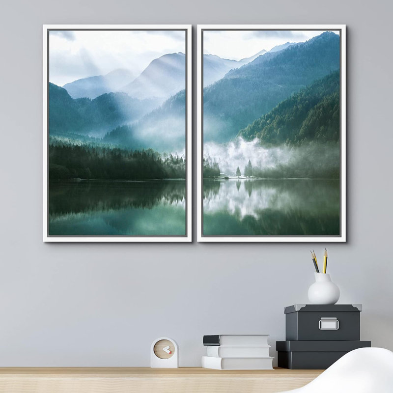 Lumière du soleil sur une chaîne de montagnes, vallée, paysage, photographie de nature, décor, Blanc, H 24 po x l 16 po