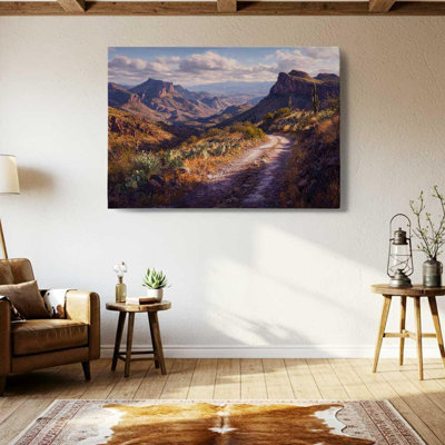 Big Bend Canyon Canvas Art â€“ Texas Desert Landscape Wall Decor â€“ Rustic Western Nature Print