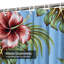Rideau de douche imperméable hibiscus rétro à motif floral tropical avec 12 crochets-1931878015